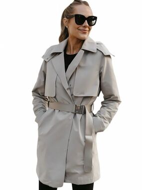 Lululemon Sage Green Belted Trench Coat Size 12